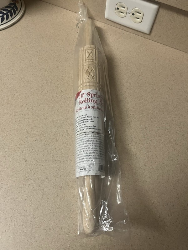 NEW Norpro Springerle 10” Wood Cookie Rolling Pin