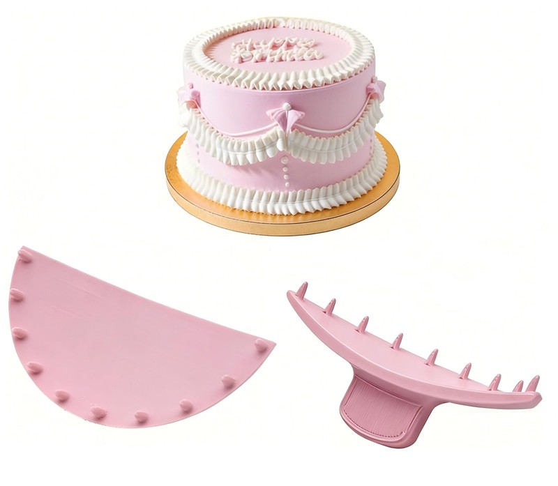 2 PCS Cake Arch Guide Tool, Cake Piping Guide Tool, Ruffle Guide Stencil, Cak…