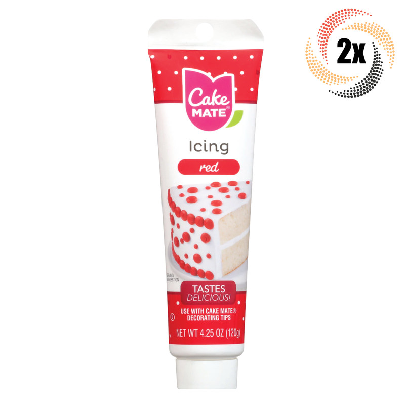 2x Tubes Cake Mate Decorating Icing | Red | 4.25oz | Tastes Delicious