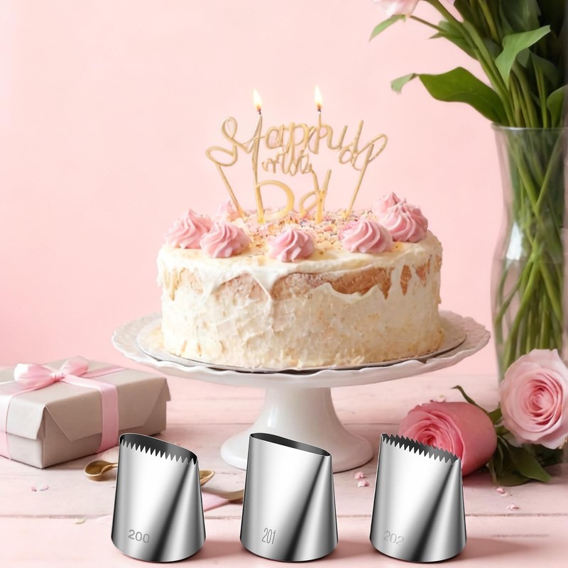 Large Piping Tips Set Stainless Steel Cake Decorating Frosting Nozzles 3 PCS gallery