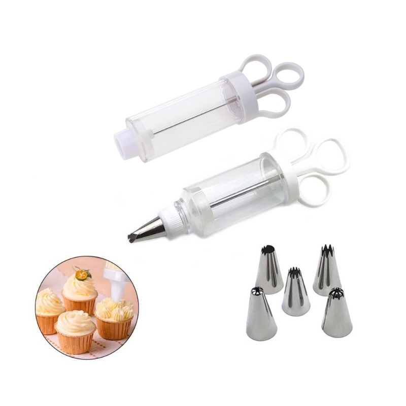 Dessert Decorating with 5Nozzle Icing Dispenser Cupcake Filling Injector gallery
