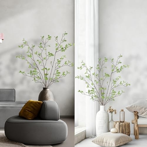 3 Pcs Artificial Eucalyptus Stems - 43 Inch Long Faux Eucalyptus Branches gallery