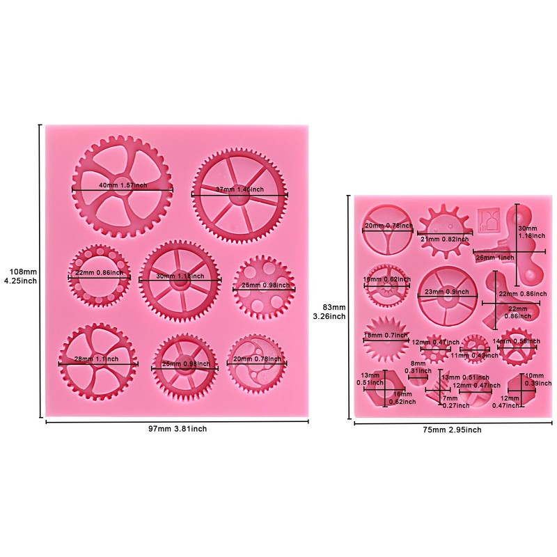 Steampunk Style Clock Wheel Cogs Gears Candy Silicone Mold for Sugarcraft, Ca... gallery
