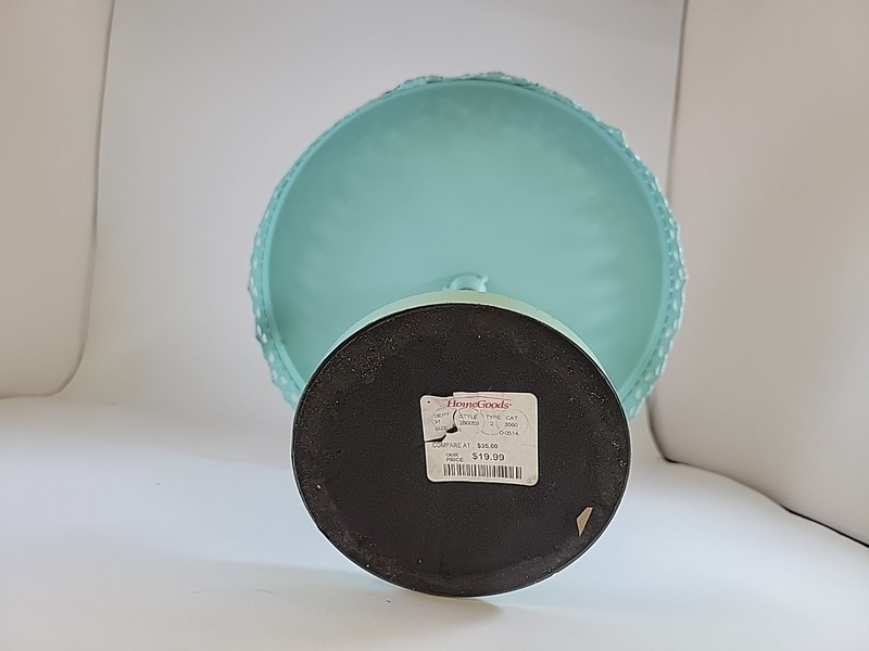 Mint Green Cake Stand Pedestal Platter Server 12 Height and 12 Wide gallery