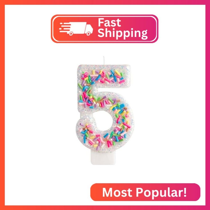Girls Colorful Candy Birthday Candle,5th Birthday Candle for Party Supplies,Cand