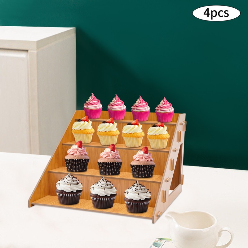 4 Pcs 4 Tier Retail Display Rack Display Rack Tabletop Display Stand for Cakes gallery