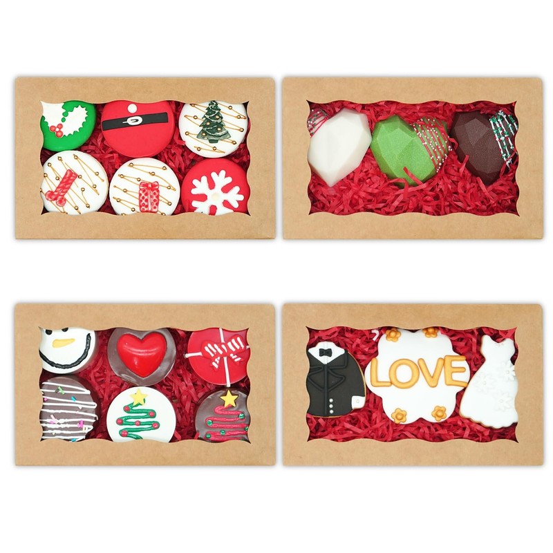 18 Pcs Cookie Treat Boxes with Window for Christmas Holiday Pastry Box gallery