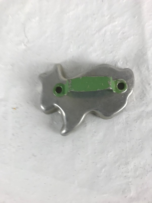 6 vintage Aluminum Green Handle Metal Cookie Cutters Animals, Tree & Man Shape gallery