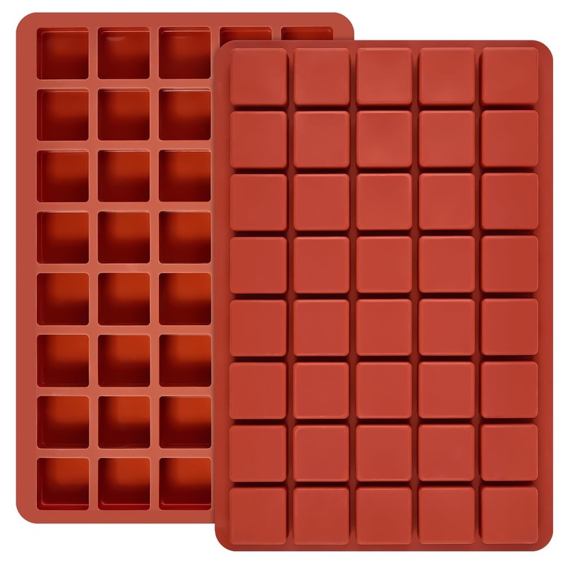 Mini Square Silicone Candy Molds, 2 Pack, 80 Cavities
