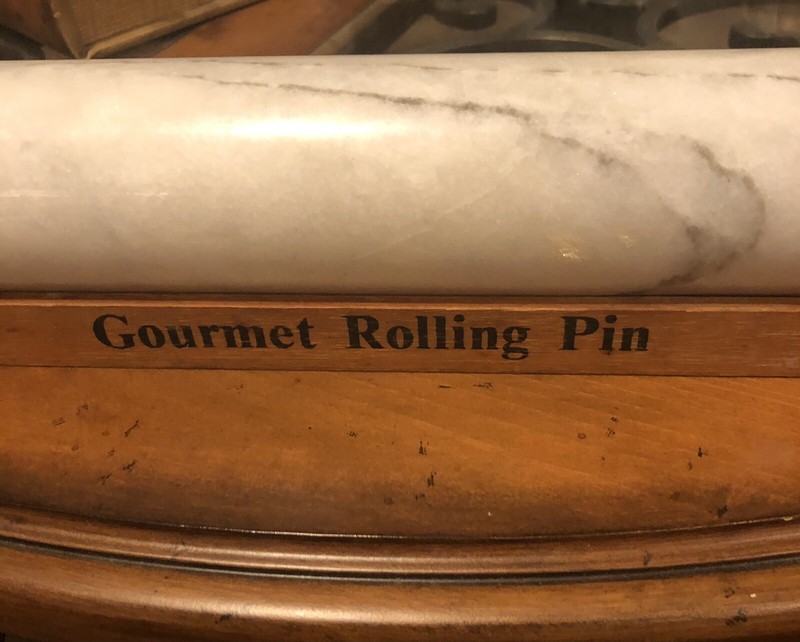 Marble Rolling Pin With Wood Cradle Stand Gourmet Kitchen gallery