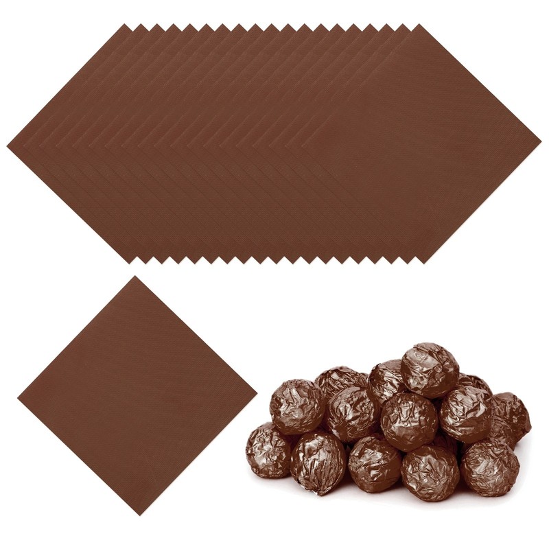 200Pcs 4×4 Inch Foil Candy Wrappers Chocolate Wrapping Paper Light Coffee