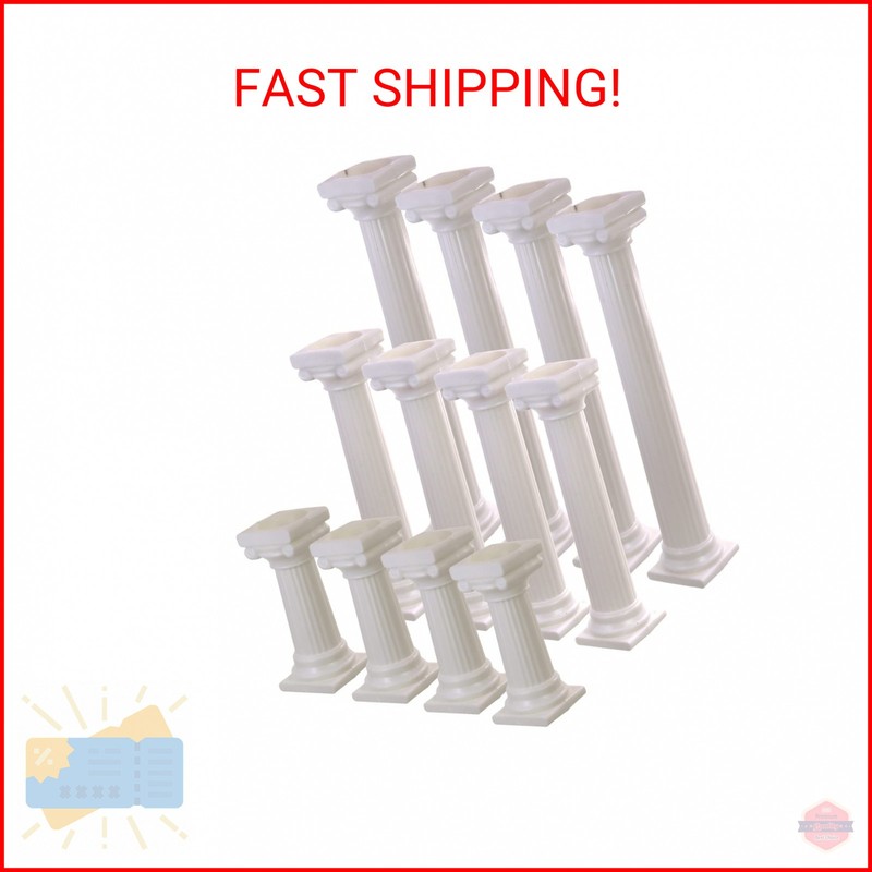 Patty Both 12 Pcs 3 Different Sizes Roman Pillar Cake Iayered Support.Cake layer