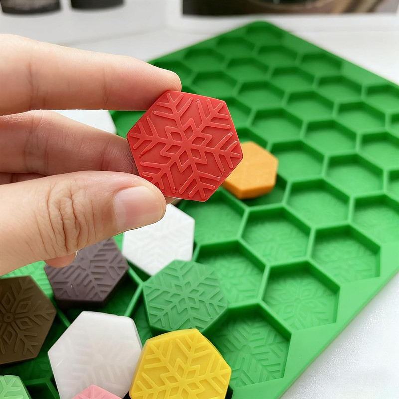 Hexagon Snowflakes Silicone Molds for Chocolate, Gummy Candy, Wax Melts and Ice gallery