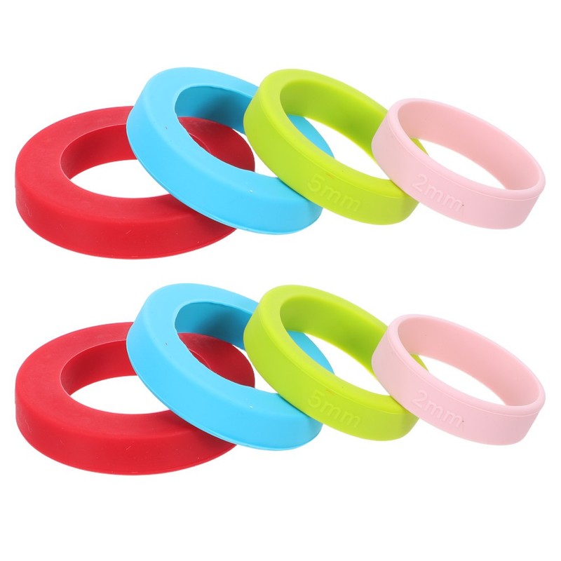 8 Pcs Rolling Pin Silicone Ring Pastry Guide Measuring Bands for Pins gallery