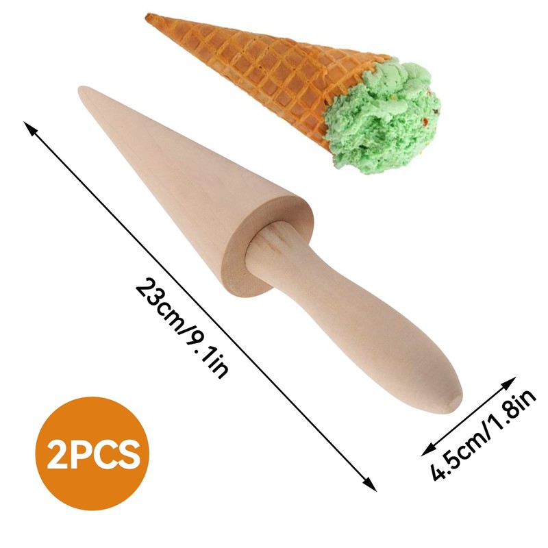 2PCS Pizzelle Roller Ice Cream Cone Mold Cone Roller for DIY Pastry Dessert C... gallery