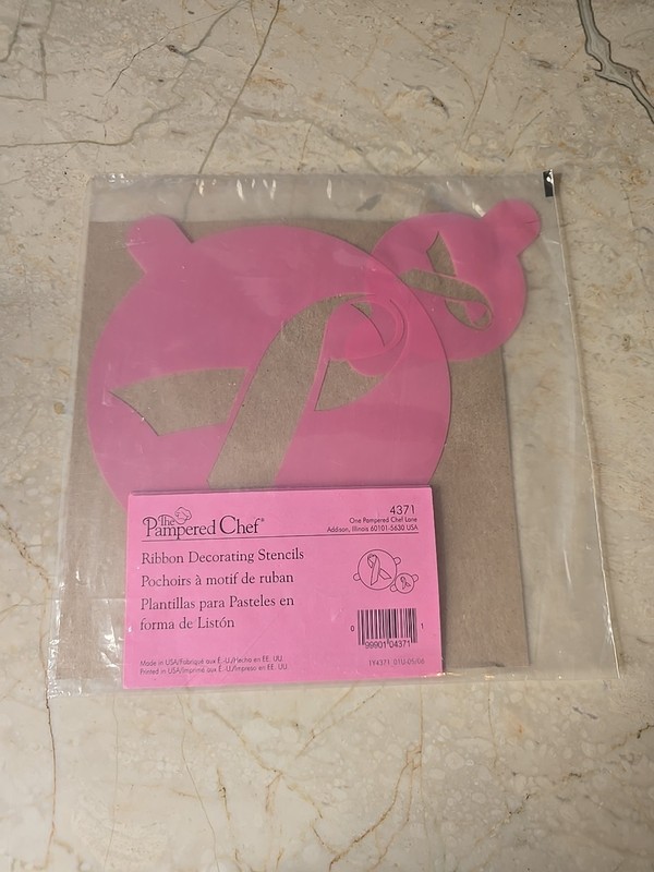 2 Pack Pampered Chef Support Awareness Ribbon Stencil Decorating RETIRED #4371 gallery