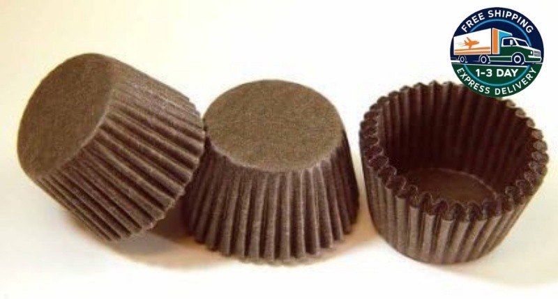 Vasitos de papel glassine marrón para dulces – Moldes para hornear de chocolate