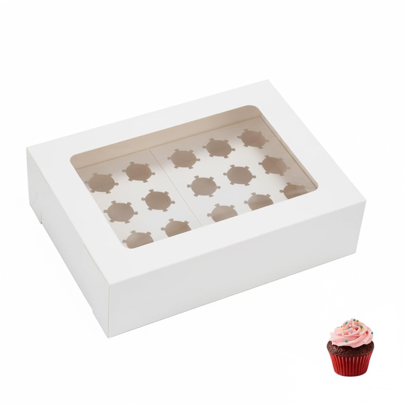 Mini Cupcake Box 6-Pack, Holds 24 Mini Cupcakes, CupCake Holder, Cake Carrier…