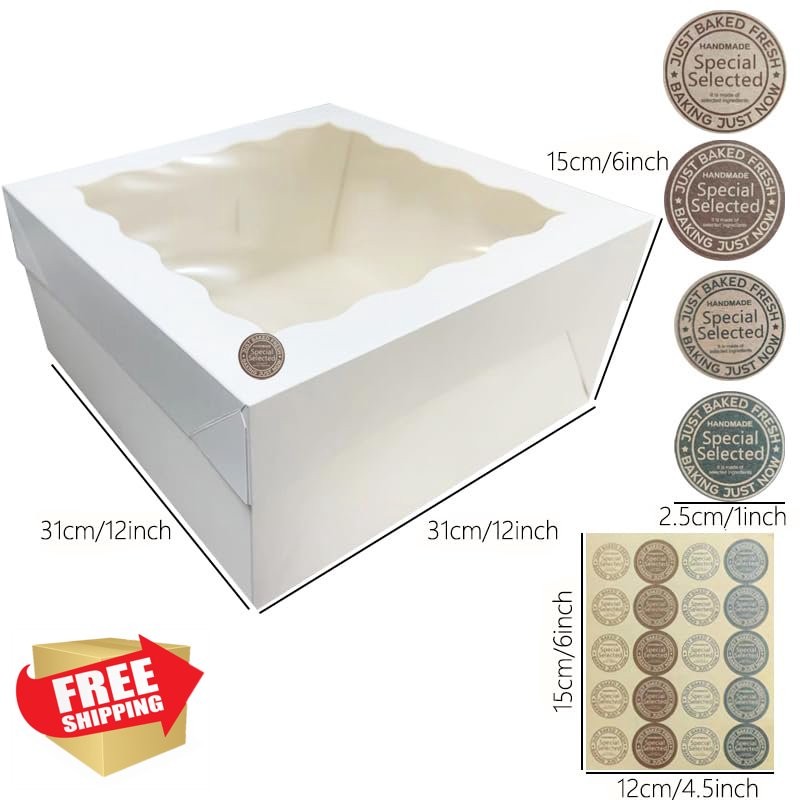 JIYIXhylera 20Pcs (12x12x6 in) Cake Boxes with Display Window, Containers wit... gallery