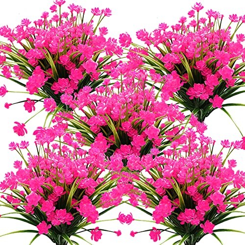 Grunyia Artificial Flowers Outdoor UV Resistant Fake Plants Indoor Outside gallery