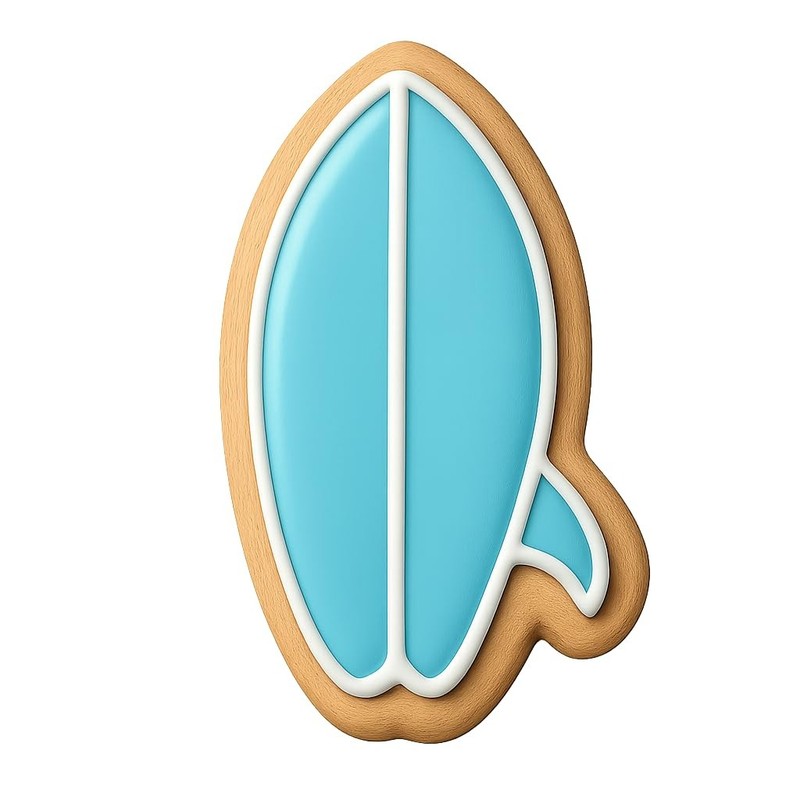 Asymmetrical Surfboard Cookie Cutter & Stamp, Fondant & Clay - 4x2.8" gallery