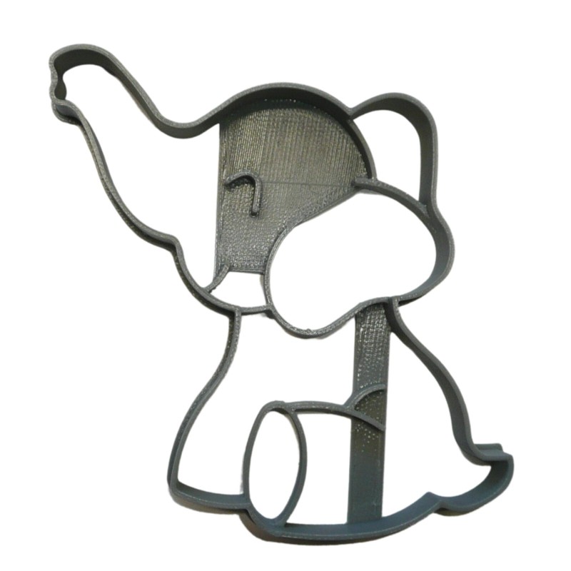 ELEPHANT SITTING WITH WAVING TRUNK SIDE VIEW DETAILED COOKIE CUTTER USA PR5090