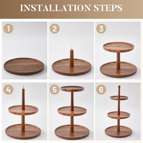 Cupcake Stand Dessert Table Display Set – 2 in 1 Adjustable Height Rustic gallery