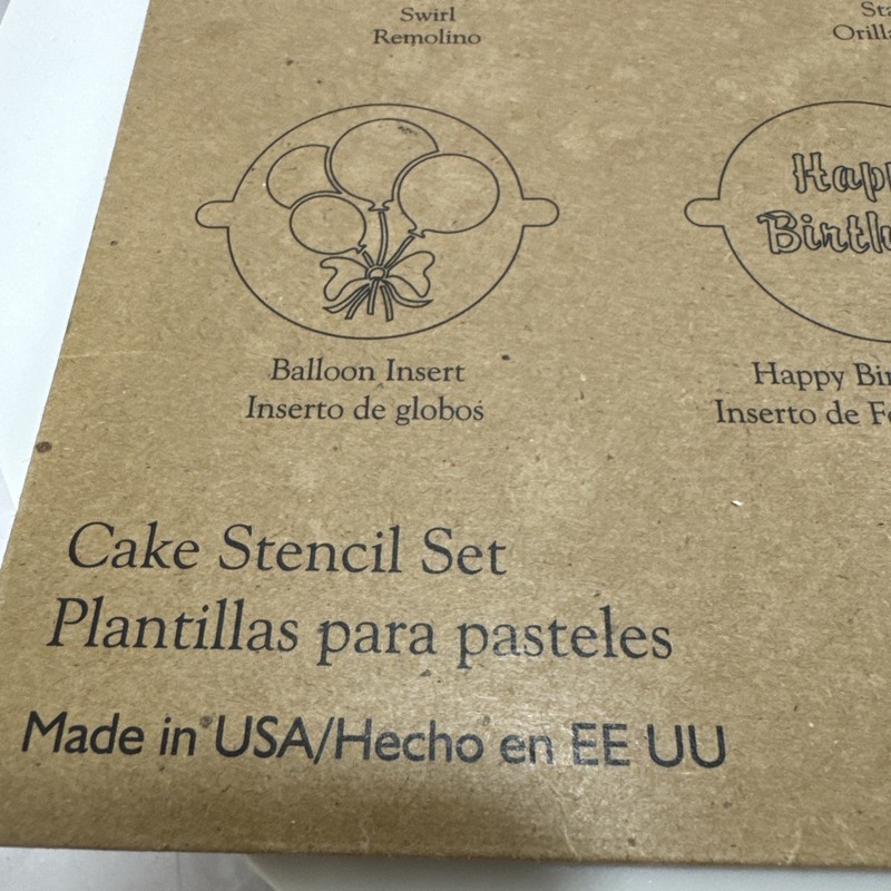 Pampered Chef Cake Stencil Set #1535 New Birthday Heart Balloon Celebration gallery