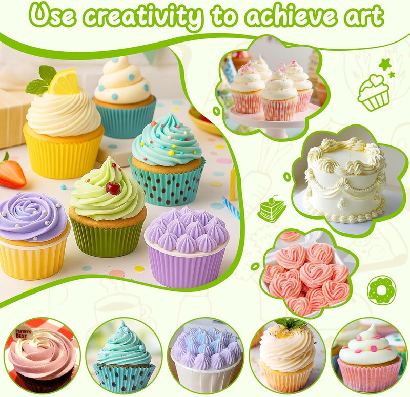 Large Piping Tips Set, Stainless Steel Frosting Piping Kit, 5 Pieces Pastry Cake gallery