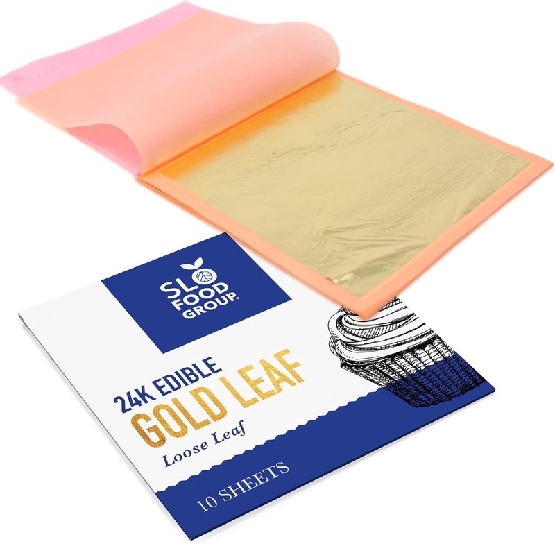 Elegant 24 Karat Edible Gold Leaf - 10 Sheets for Desserts & Artistic Crafts gallery