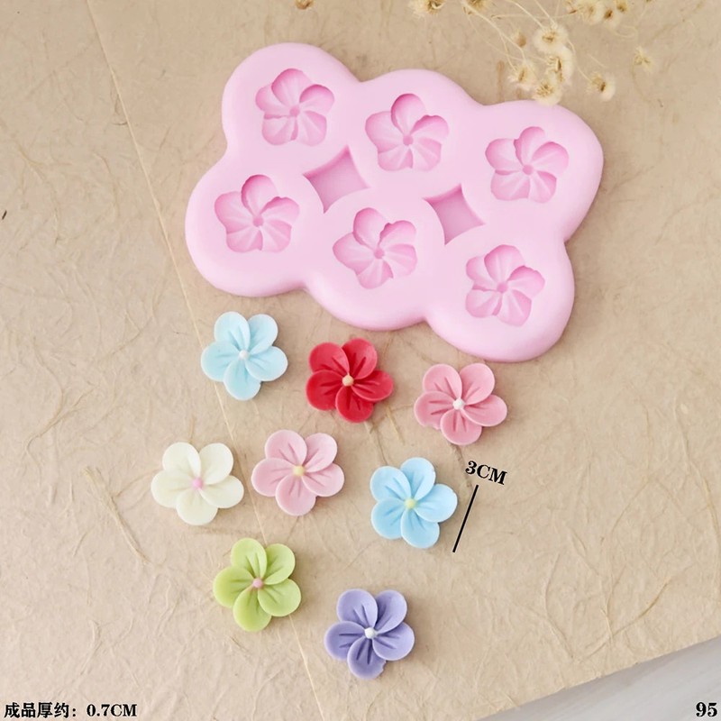 3d Flowers Cherry Blossoms Silicone Molds Daisies Five-petal Flowers Fondant Can gallery