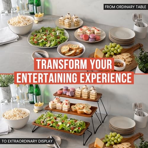 Tiered Serving Trays & Platters with Non-Slip Base for Food Display gallery
