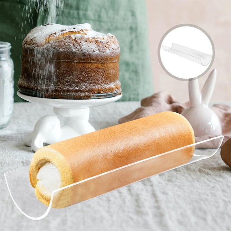 Acrylic Cake Roll Shaper 2 PCS Clear U Shape Swiss Roll Mold Dessert Tool gallery