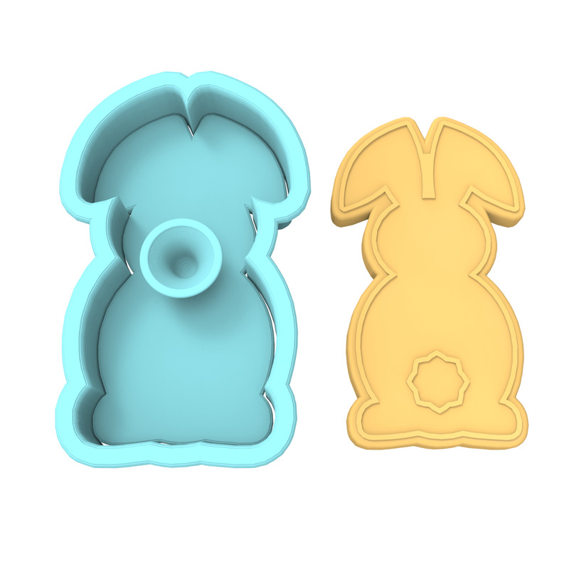 Bunny Facing Forward Cookie Cutter & Stamp #3| Rabbit Spring Ears Bunnies Easter gallery