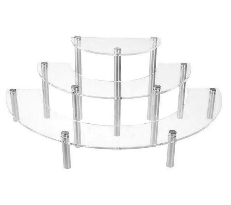 3-Tier Acrylic Display. Semicircle Tabletop Cupcake Stand Dessert Riser, Jewelry gallery