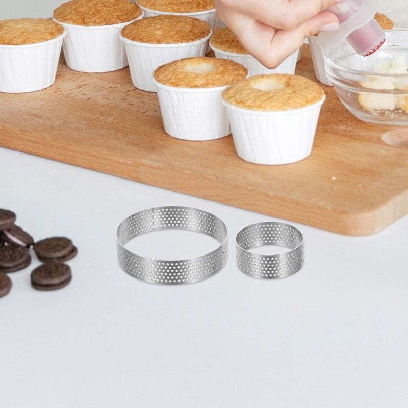 10 Pcs Cake Tart Molds for Baking Metal Pastry Fruit Mousse gallery