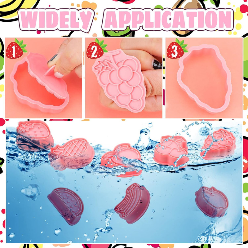 Rozer 8 Pcs Fruit Cookie Cutters with Plunger Stamps Set Christmas Fondant Cutte gallery