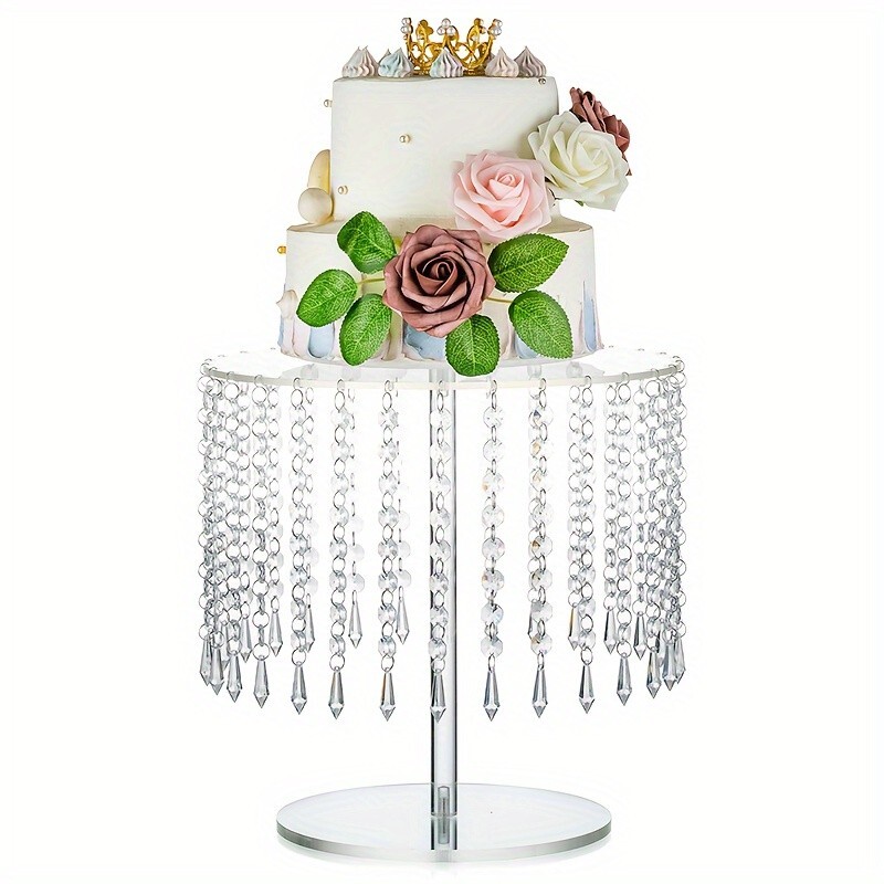 1pcs Acrylic Cake Stand Round: Cupcake Stands 12.2in Diameter Clear Afternoon Te