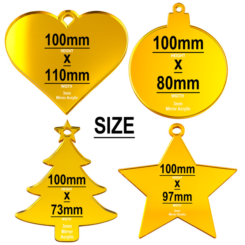 PERSONALISED First Christmas Bauble Ornament Acrylic 3mm Tree Decoration gallery