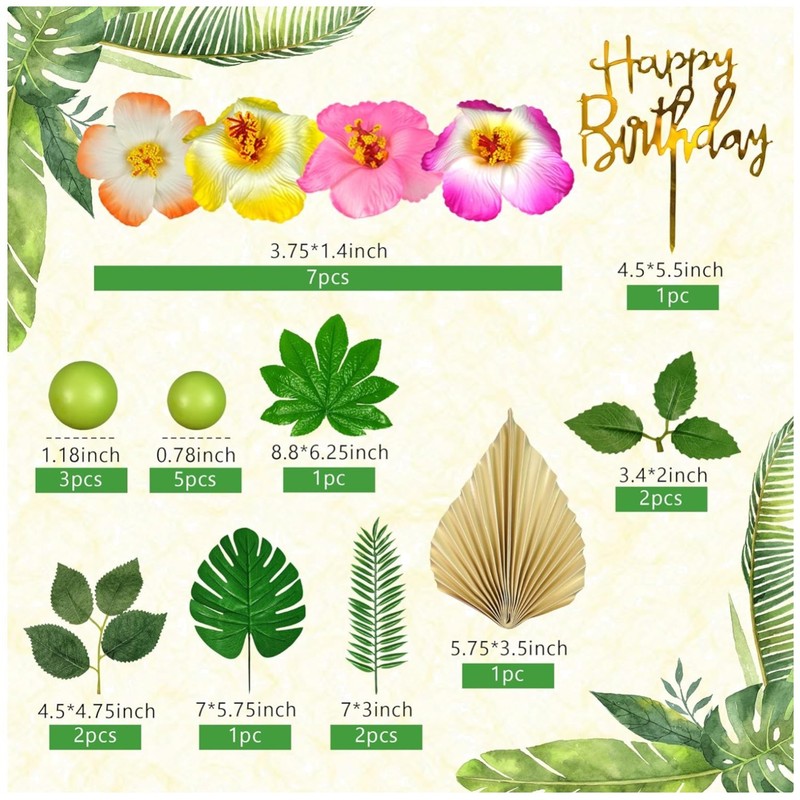 Colorful Flower Cake Topper Set – Summer Theme