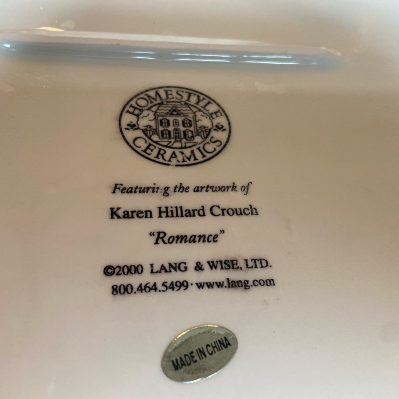 Lang EARTHENWARE Serving Platter “Romance” 19x15” By Karen Hillard Crouch gallery