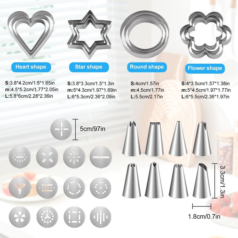 Cookie Press Set, DIY Stainless Steel Cookie Press Kit with Biscuit Cutters C... gallery