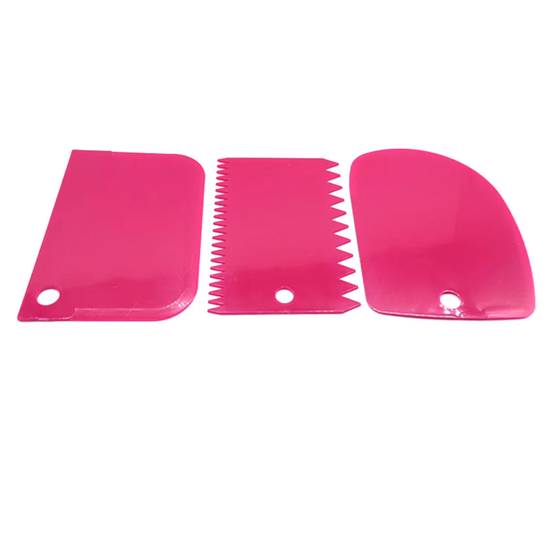 3Pcs Cream Scraper Suit DIY Kitchen Straight Arc Tooth Shape Cream Bread Cutter