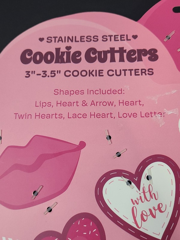 BKLYN Steel Co Valentines Day Cookie Cutter 6 Pieces 3"-3.5" Hearts Lips Love gallery