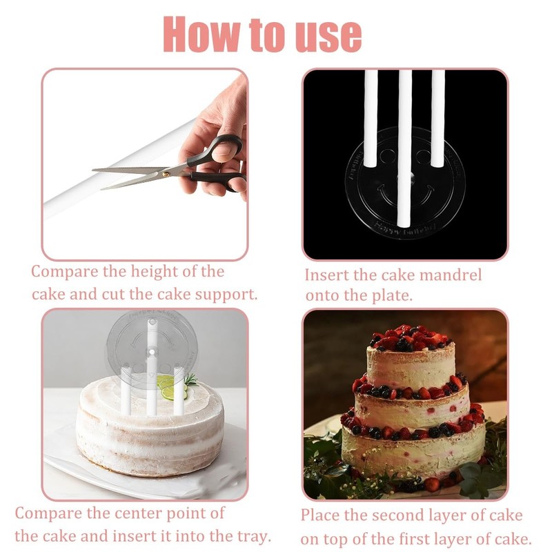 35 Piece Plastic Cake Dowel Set, Sticks, Support Rods, 5 Cake Dividers, Tiered gallery