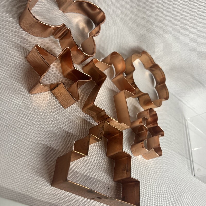 Heavy Duty Copper Cookie Cutters Lot Of 6 Gingerbread Star Angel Flower more gallery