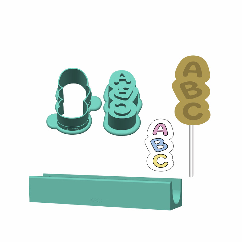 ABC Cake Pop Mold |Deluxe Cutter, Popper, and Tray Option