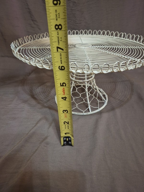 Vintage Farmhouse Style Wire Riser Cake Stand 11.5" Diameter Minimalist Cottage gallery