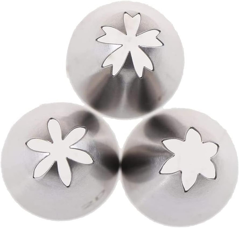 Icing Piping Tip Set,3 Large Decorating Tips Stainless Steel,Diy Cream Rose Flow gallery