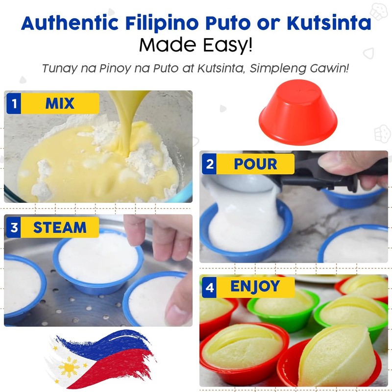 MEDIUM Size (2.8" x 1.2") 36 Pcs Puto Molder Filipino - Kutsinta Molder for B... gallery